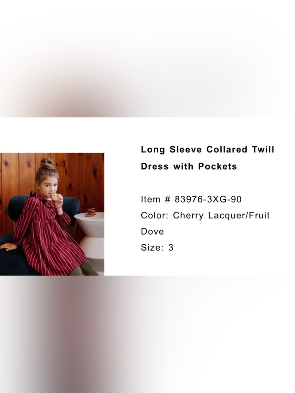 Hanna Andersson Long Sleeve Collared Twill Dress – 3T